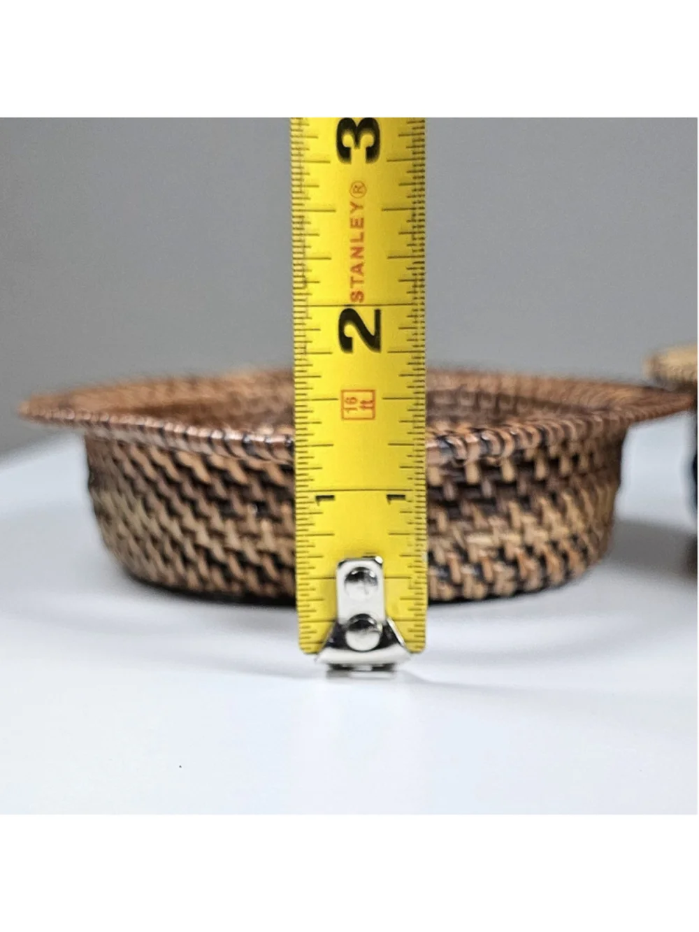 3 Tier Handwoven Rattan Basket Display Stand Tower Tabletop Kitchen Tray 11”